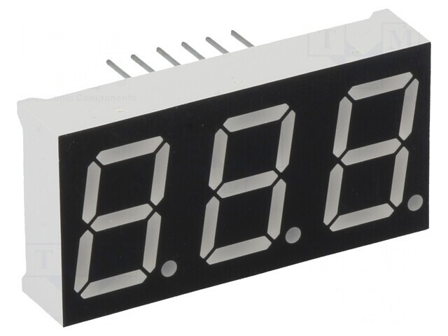 Afișaj LED 7 Segmente 14,2mm 3 Cifre Albastru