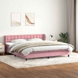 Cumpara ieftin Pat cu arcuri cu saltele roz 200x210 cm catifea