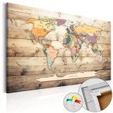 Cumpara ieftin Tablou din plută - The World at Your Fingertips [Cork Map] 120x80 cm