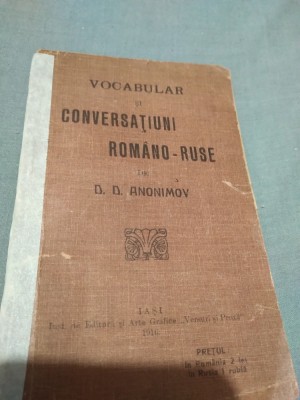 VOCABULAR CONVERSATIUNI ROMANE-RUSE 1916 foto