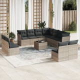 Gossi set canapele de gradina cu perne, 12piese gri deschis poliratan