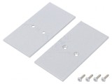 Obturator Argintiu pentru Profil LED 2 Bucăți 33,4x67,5x2mm Oțel