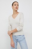 United Colors of Benetton pulover de bumbac femei, culoarea bej, light