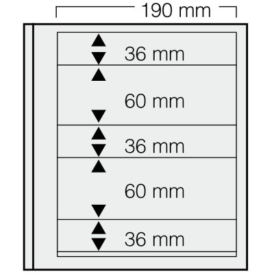 Set 5 folii pentru timbre, D-Blank 665PA, cu 5 buzunare de diferite dimensiuni foto