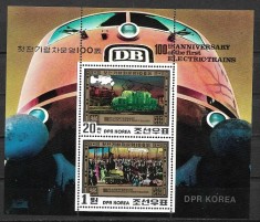 B2449 - Coreea de Nord 1980 - Tren,bloc neuzat,perfecta stare