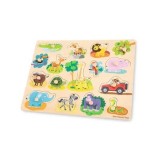 Cumpara ieftin Puzzle din lemn Safari, 17 piese