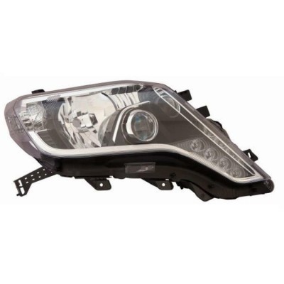 Far TOYOTA LAND CRUISER (FJ150), 01.2014-12.2017, partea dreapta, DEPO, cu lentile; cu &amp;amp;quot;lumina timp de zi&amp;amp;quot; tip LED; HB3+LED; electric; negr foto