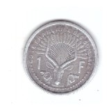 Moneda Djibouti / Somalia franceza 1 franc 1959, stare buna, curata, Africa, Aluminiu
