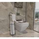 Suport h&acirc;rtie igienică SB161 Negru 15.5x15x66.5 cm