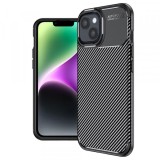 Husa pentru Apple iPhone 14, Techsuit, CarbonFiber, Neagra