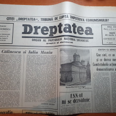 ziarul dreptatea 20 martie 1990-art. george calinescu si iuliu maniu