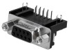 Conector D-Sub 9 Pini Mamă 90&deg;, Amphenol, THT, Bronz-Fosfor, Aurit