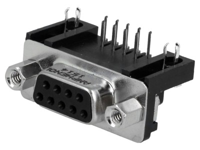 Conector D-Sub 9 Pin Mamă 90&amp;deg; foto