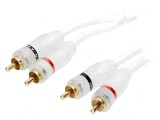Cablu RCA dublu 3m alb, 4Carmedia