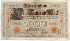Bancnota Germania 1000 marci 1910