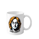 Cana din ceramica haioasa, 330 ml, alba, pentru pasionatii de muzica, John Lennon 2
