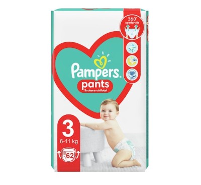 Scutece chilotel Pampers Pants Nr.3, 6-11 Kg, 62 buc foto