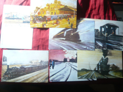 7 Ilustrate Romania - Trenuri in pictura foto