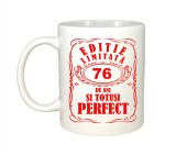 Cana alba personalizata, Editie Limitata 76 ani, INOVATIX&reg;. 330ml