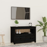 Comoda TV, negru, 79x35x52 cm, lemn masiv de pin GartenMobel Dekor, vidaXL