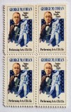 4 timbre Statele Unite bloc de 4 val. MNH 1978 GEORGE COHAN_Scott 1756, SUA, Oameni, Nestampilat