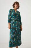 Medicine rochie culoarea turcoaz, midi, evazată