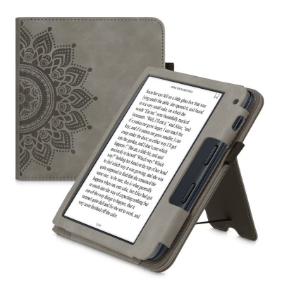 Husa pentru Kobo Libra 2, Piele ecologica, Gri, kwmobile, 56581.04 foto