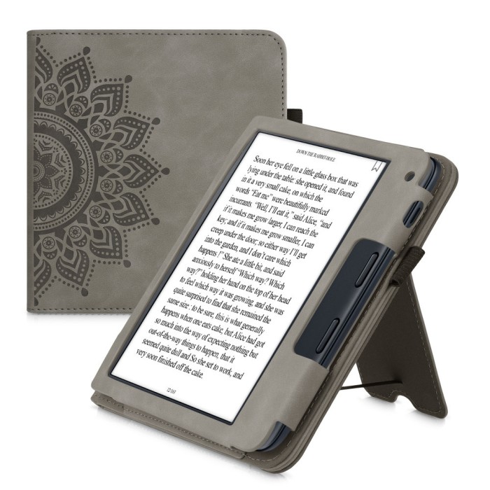 Husa pentru Kobo Libra 2, Piele ecologica, Gri, kwmobile, 56581.04