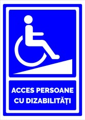 Semn pentru acces persoane cu dizabilitati foto