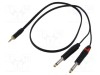 Cablu audio Jack 3,5mm la 2 x Jack 6,3mm 1m negru PVC Reds Music