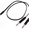 Cablu audio Jack 3,5mm la 2 x Jack 6,3mm 1m negru PVC Reds Music