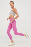 Adidas Performance leggins de antrenament Optime femei, culoarea violet, neted