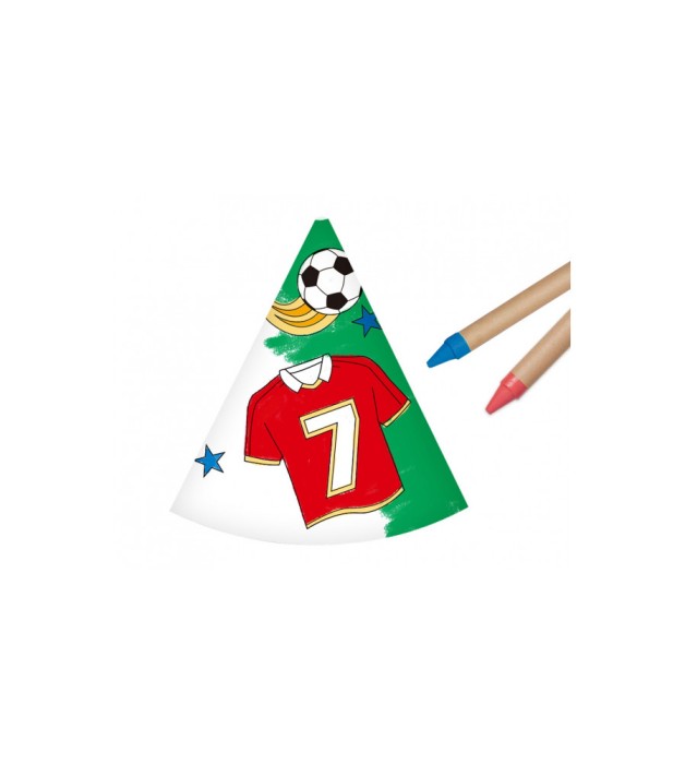 Set 6 coifuri de colorat DIY Fotbal Party