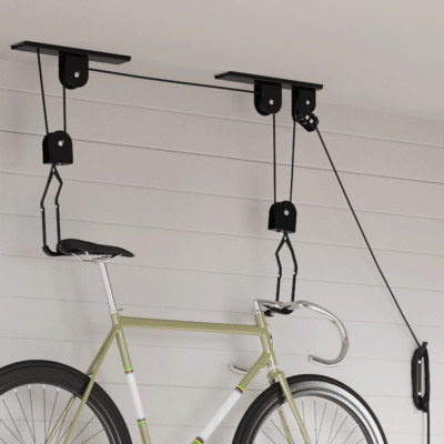 vidaXL Palanuri pentru biciclete cu suport pe tavan, 2 buc., 20 kg foto
