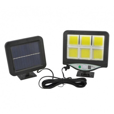 Lampa cu incarcare solara, 48 x LED, 6 x CODB, 1200 mAh, 600 lm, senzor miscare, panou solar, telecomanda inclusa foto