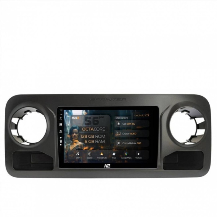 Navigatie Mercedes Benz Sprinter (2018+) 6GB RAM Android 13 Octacore Slot Sim 4G DSP GPS Wi-FI Carplay Android Auto USB Bluetooth Waze Touchscreen 10.
