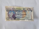 Bancnota Irlanda 5 Pounds 2008, Rara, Stare Excelenta