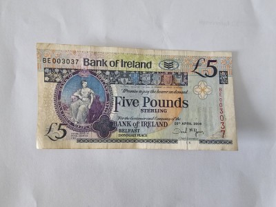 Irlanda 5 Pounds 2008 Rara foto