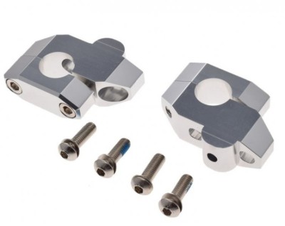 Set 2 inaltatoare ghidon 22mm, culoare argintiu Cod Produs: MX_NEW ASBRK17 foto