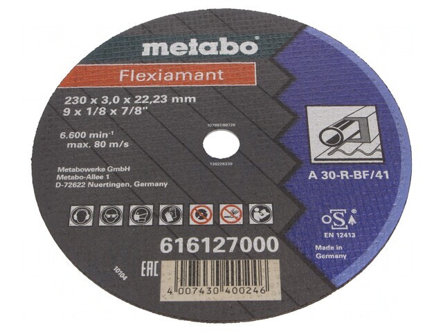 Disc de tăiere oțel 230mm 22,2mm 3mm
