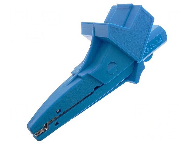 Bornă crocodil 20A 1kVDC albastră 4mm