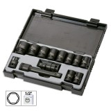 Set 13 Piese. Tubulare De Impact De 1/2` Hex. + Adaptor Jbm 462488 52341