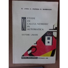 Metode de calcul numeric in automatica, sisteme liniare - B. Jora