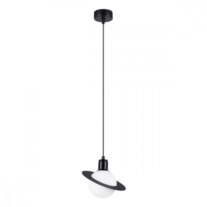 Lampă Suspendată Hyperion Neagră Oțel 1 Bec Minge Modernă De Interior
