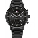 Tommy Hilfiger Evan Ceas Barbătesc 44mm Cronograf cu Baterie cu Brățară Metalică Neagră 1710410