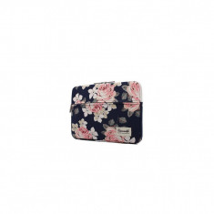 Husa Impermeabila Universala MacBook Air/Pro 15 Inch - Canvaslife Sleeve Navy/Rose