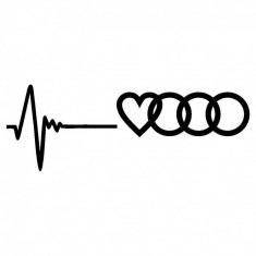 Sticker Auto Audi love