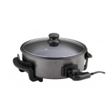 Cratita electrica pizza Rosberg, 1500 W, 32 x 9 cm, termostat reglabil, capac din sticla