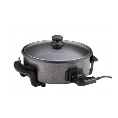 Cratita electrica pizza Rosberg, 1500 W, 32 x 9 cm, termostat reglabil, capac din sticla foto