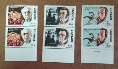TIMBRE ROMANIA MNH LP1428/1997 PERSONALITATI STIINTA SI CULTURA SERIE IN PERECHE foto
